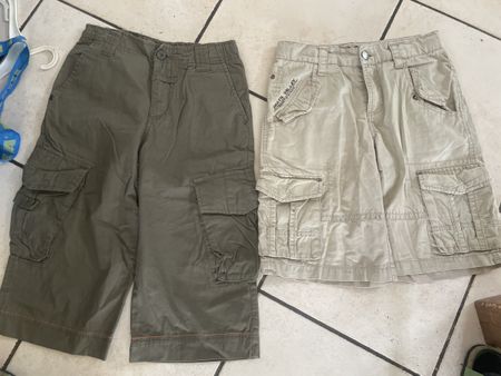 2 Cargo-Shorts, Khaki/Oliv, Gr. 134, Sommer-Look!