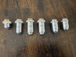 Leitz wetzlar mikroscope objektive 6 stück
