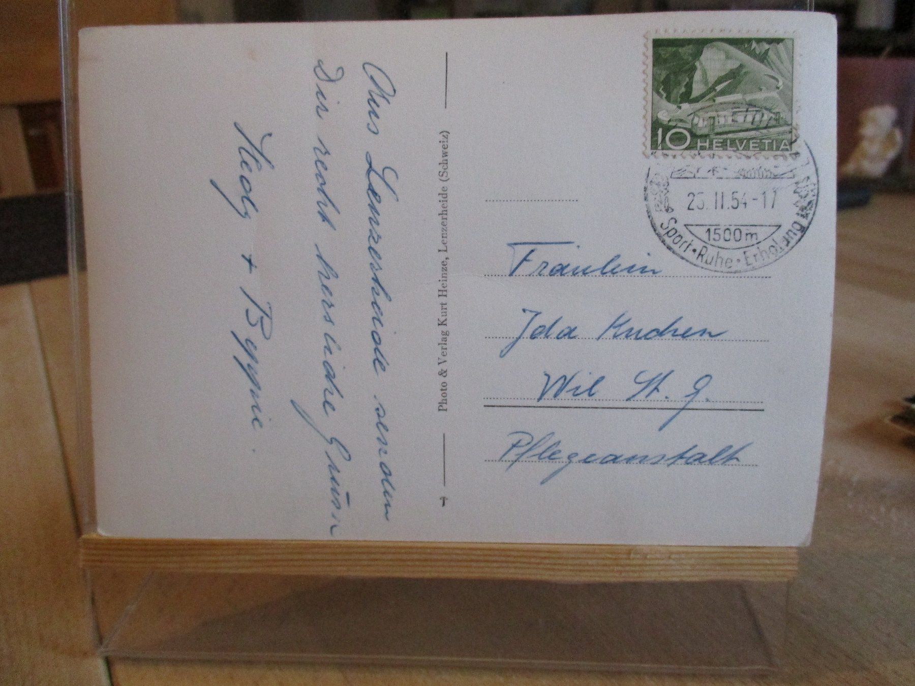 Cartoline postali: Lenzerheide Lenzerhorn Postkarte  1954  1 – Usato da Felsberg venduto da sanwill 1