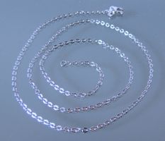 Rhodinierte Silber 925 Anker Halskette 45 cm / 1,5 mm