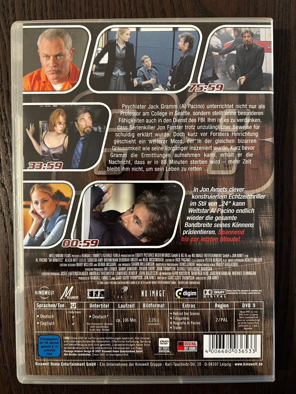 Tutti i DVDs: 88 Minutes – Usato da Zürich venduto da FilmFreunde 1