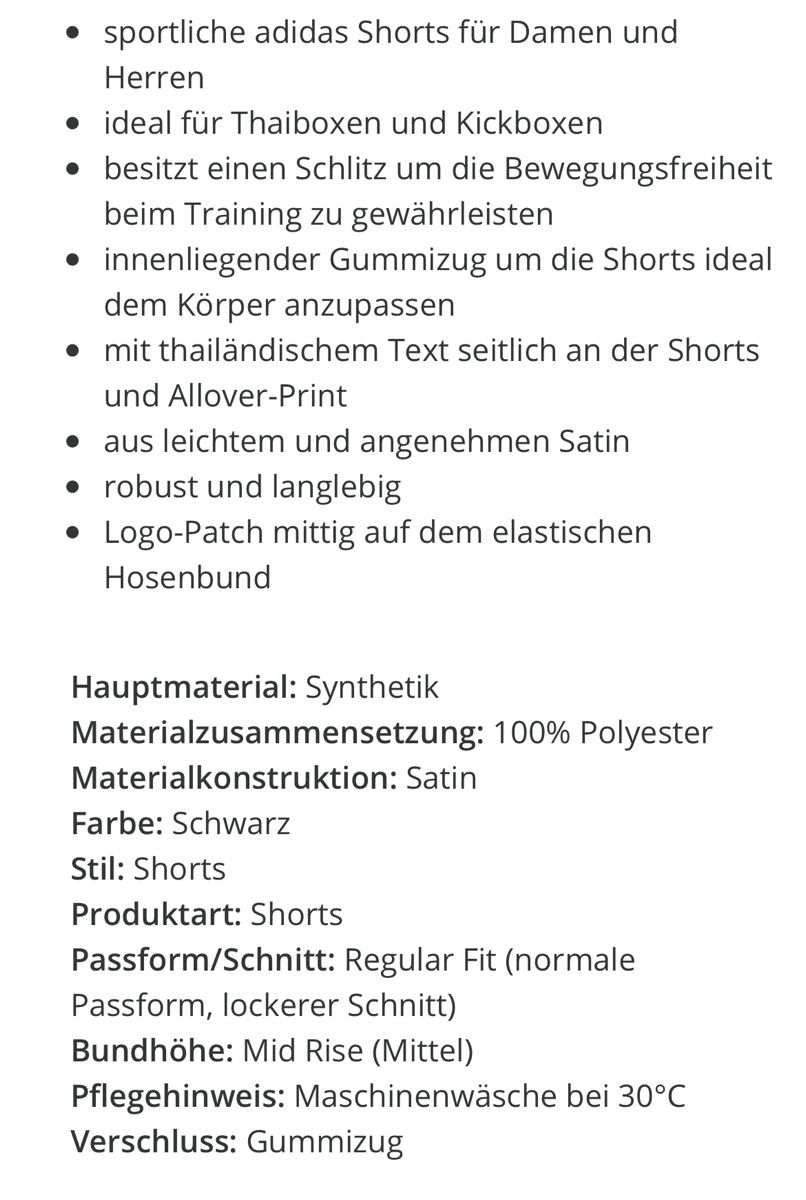 Adidas Pantaloni: Adidas Muay Thai Kick Box Shorts S – Nuovo e nell'imballaggio originale da Bülach venduto da silk1881 3