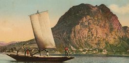 Segelboot am Lago di Lugano mit Monte S. Salvadore