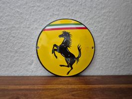 Emailschild Ferrari Logo Italy Emaille Schild Reklame Retro