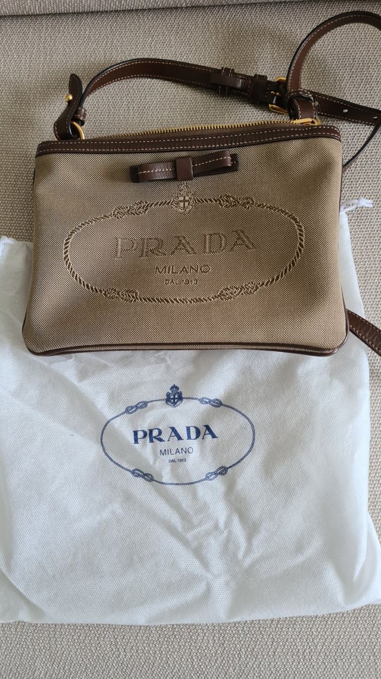 Prada Borse da donna: Prada  klein tasche braun canavas – Usato da Minusio venduto da Ninfa54 5