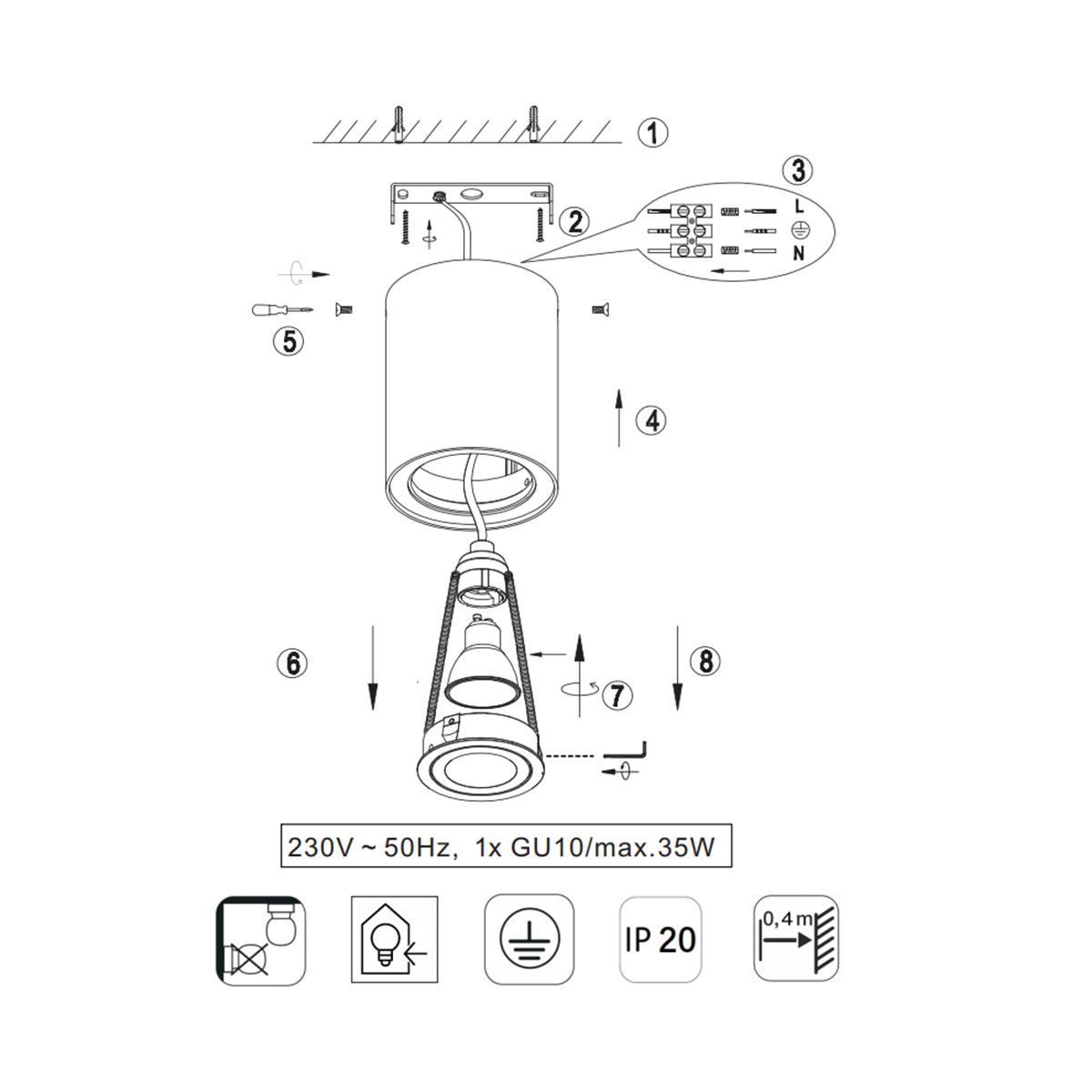 Lampade: Deckenleuchte, Schwarz, 9 cm Ø, Strahler – Nuovo (secondo la descrizione) da Kreuzlingen venduto da Smart-Light 2