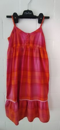 Mädchens Kleid, Grösse 140, rot-pink kariert, Top!