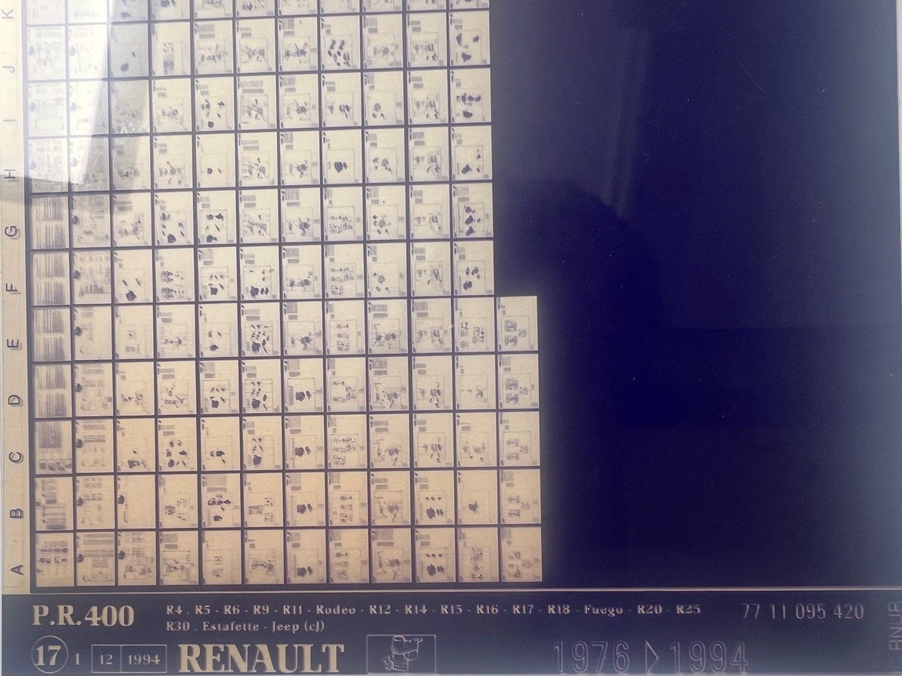 Renault Documenti: ORIGINAL ERSATZTEILKATALOG - MICROFICHES | RENAULT VERGASER – Usato da Unterägeri venduto da GIGOLOLIT 1
