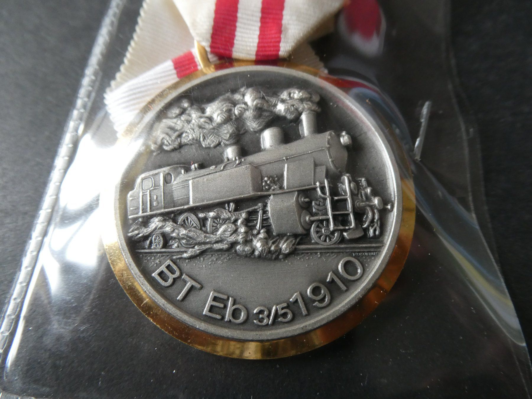 Medaglie: Schweiz, Eisenbahnmedaille BT EB 3/5 1910 – Usato da Hinterforst venduto da Rohusri 1