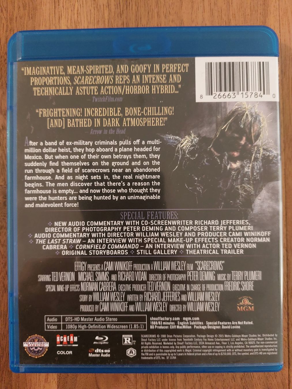 Tutti i DVDs: Blu Ray - Scarecrows (1988) / US Code – Usato da Rheinfelden venduto da FilmAuktion 1