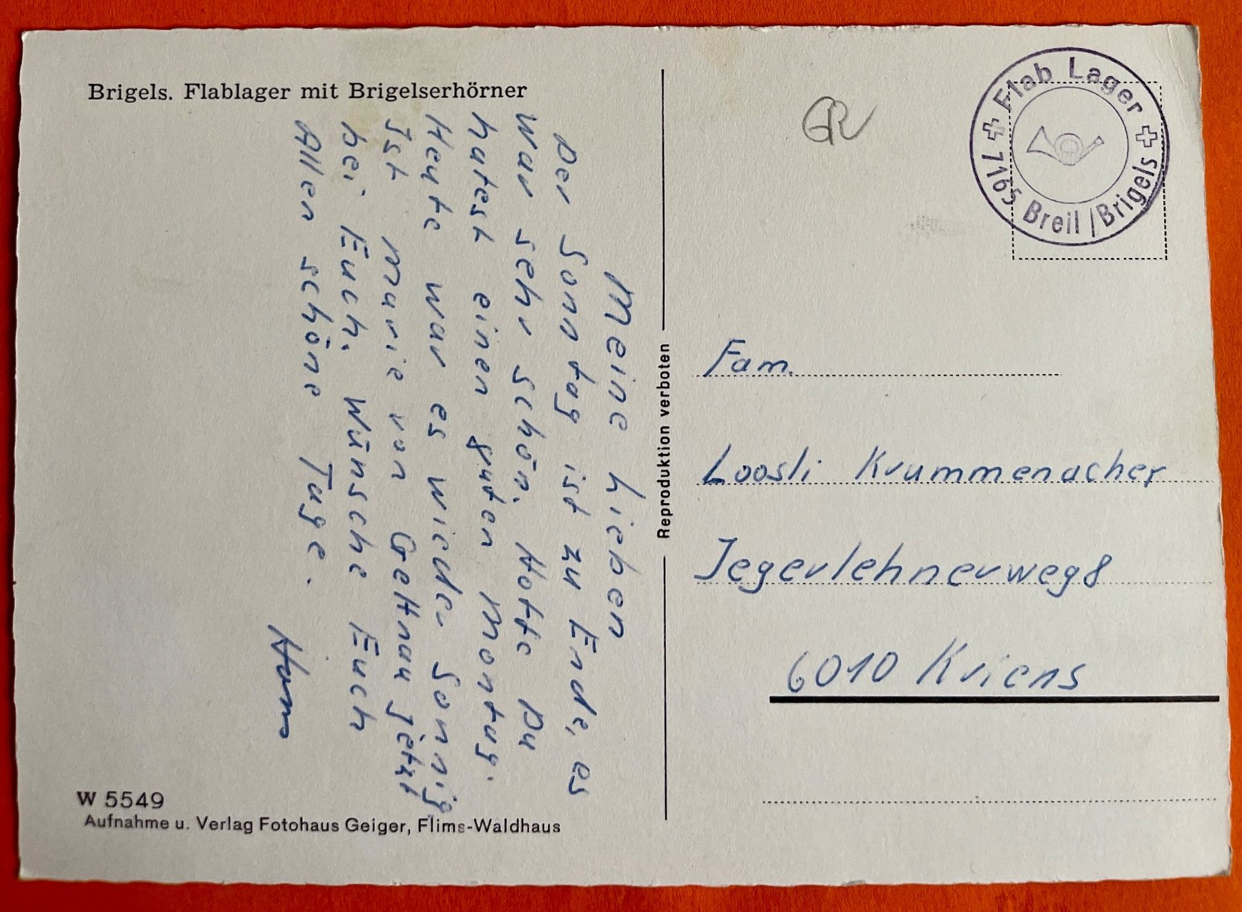 Cartoline postali: BRIGELS / BREIL - 1950-60 – Usato da Lutry venduto da Ediego 1