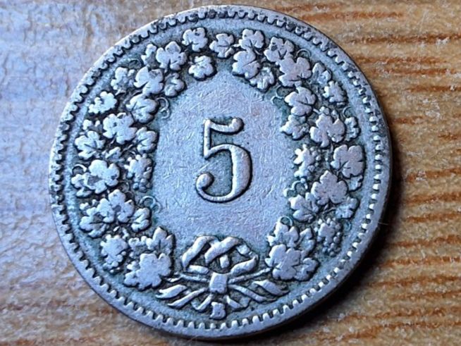 Tutti le monete: 5 Rappen 1899 – Usato da Münchenstein venduto da purbach1 3