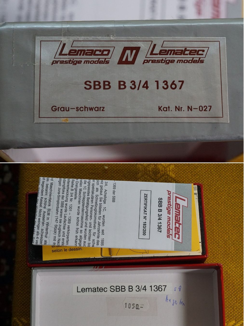 Lemaco Modellini di ferrovie: Lematec SBB B 3/4 1367 Spur N – Usato da Gränichen venduto da iknow 8