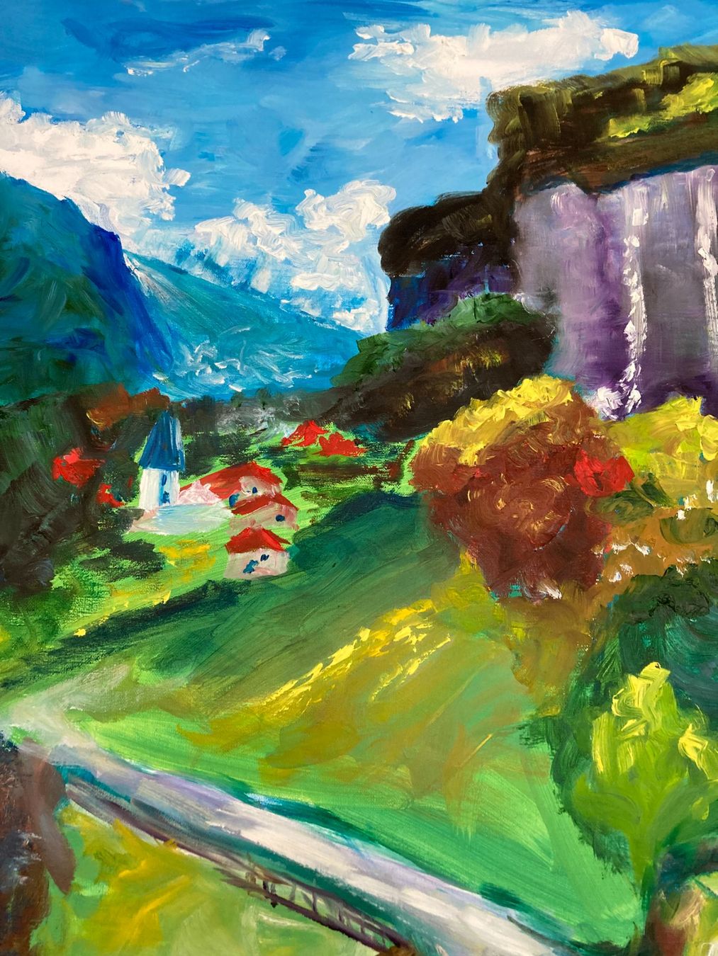 Dipinti: Ölgemälde "Herbstlandschaft in Lauterbrunnen" – Nuovo (secondo la descrizione) da Cham venduto da Felha 6