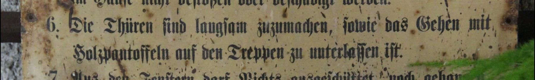 Insegne: grosses Blechschild Hausordnung – Usato da Birrwil venduto da brandschatz_birrwil 1