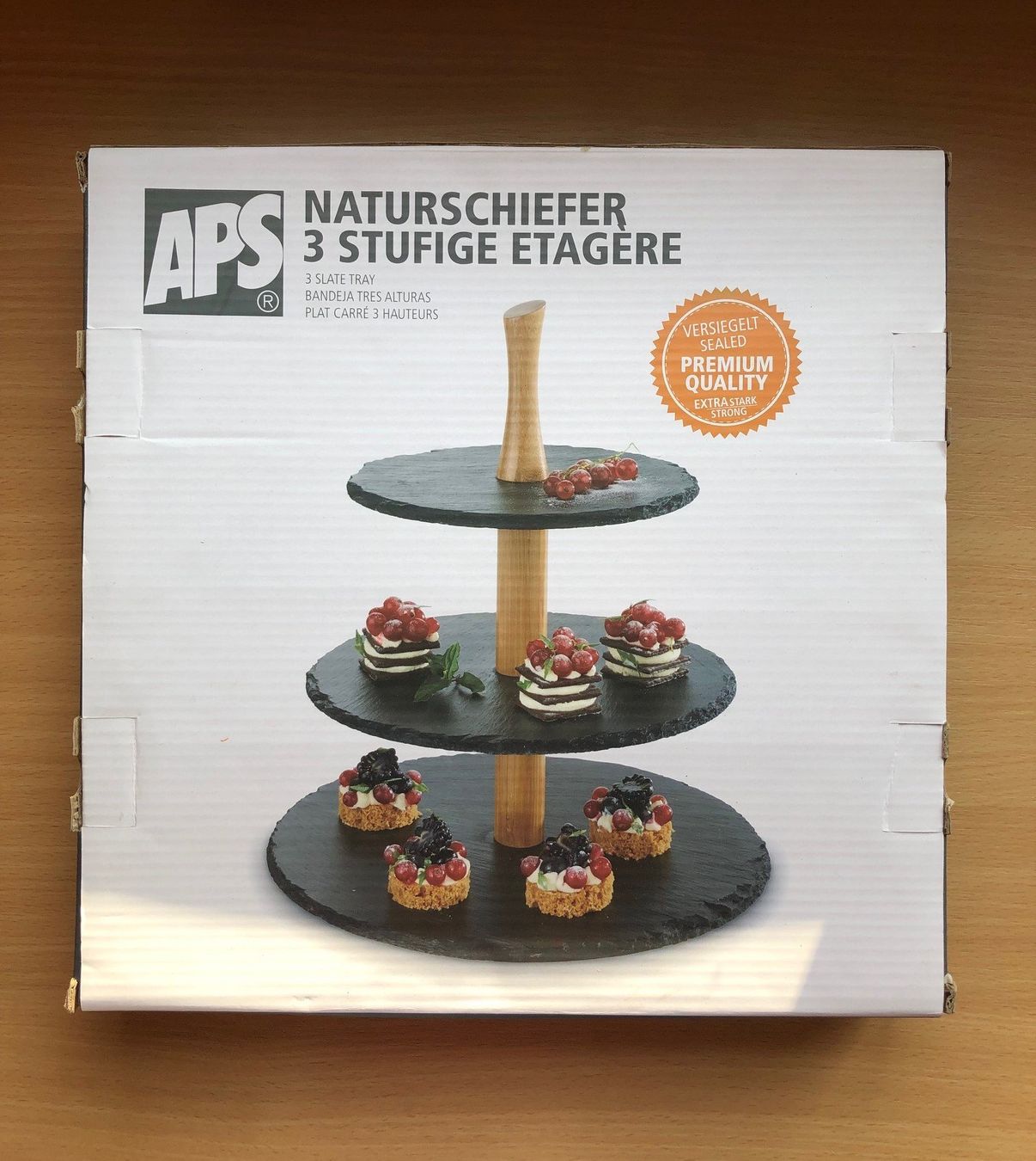 Piatti di portata: APS Naturschiefer-Etagere, 3-Stufig – Usato da Buchs SG venduto da Handyman77