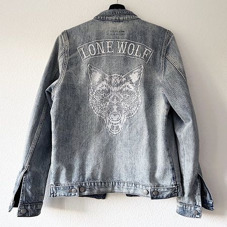 JUST JUNKIES | Jeansjacke WOLF Stickerei S Men | Denim Jeans