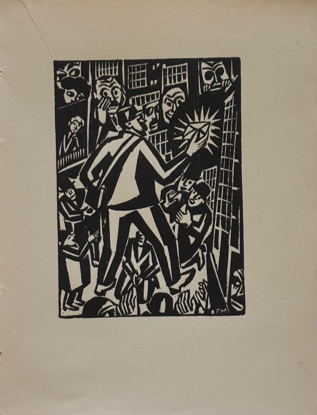 Xilografie: Frans Masereel, Holzschnitt, 1927 – Usato da Frauenfeld venduto da Merk52