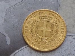 Italie 20 lire 1850 Victor Emmanuel II  Royaume de Sardaigne