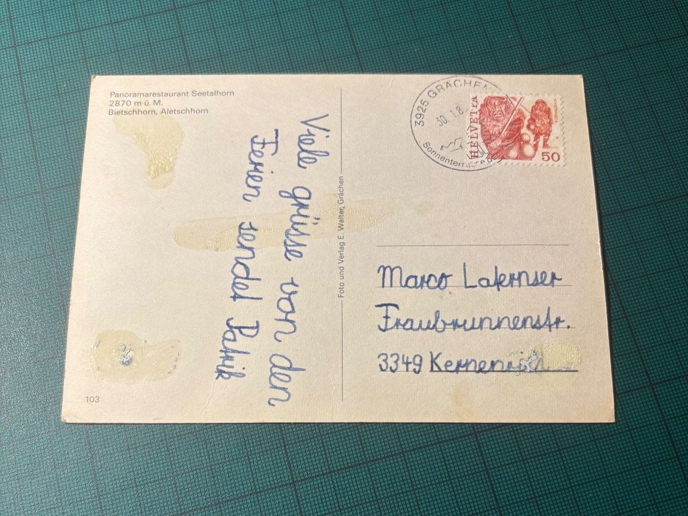 Ansichtskarten: Panoramarestaurant Seetalhorn. – Gebraucht aus Utzenstorf von Rose0303 1