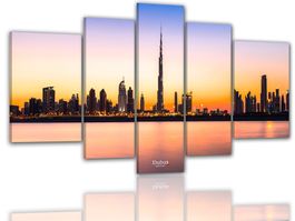Dubai Skyline Leinwandbild 5-teilig – 140×70cm - HOLZPLATTEN