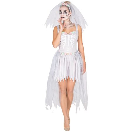 Sexy Brautkleid Skelett Kostüm Größe M