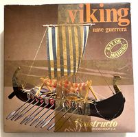 ⚓ Maquette Bateau Viking en Bois Vintage 1980 Neuve