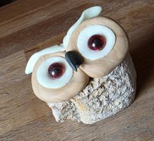 Eule Figur  ein Natur Stein Handgemacht einzigartig Fosillie