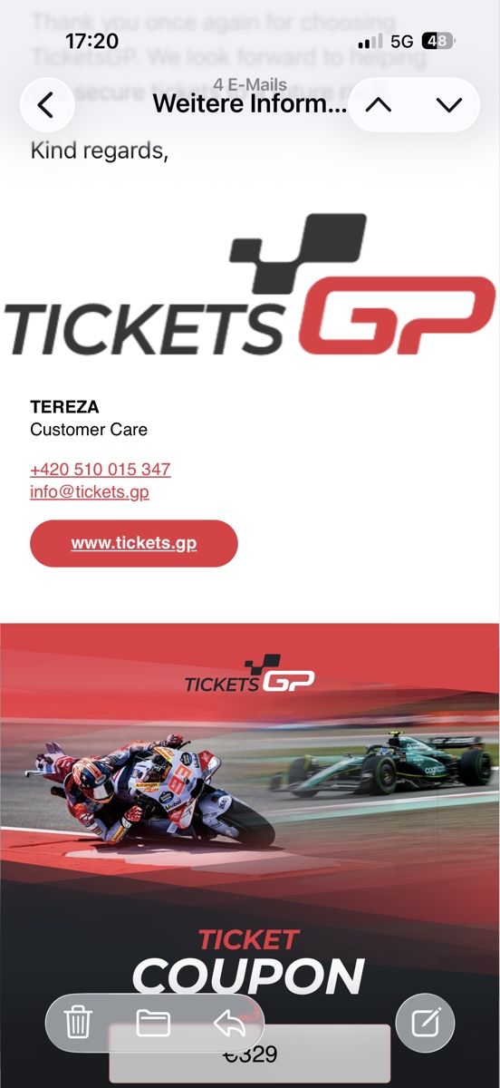 Buoni: Moto GP, Formel 1, 2xTicketgutschein – Nuovo (secondo la descrizione) da Leuggern venduto da pagm