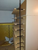 Vintage Regalsystem Metall Holz,  höhenverstellbar zerlegt