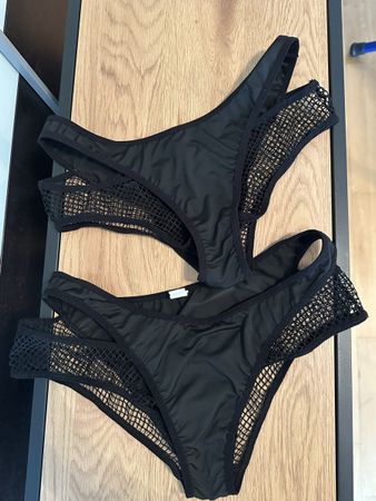 2 schwarze Slips mit Netzdetail Gr. 38&40 Neu 