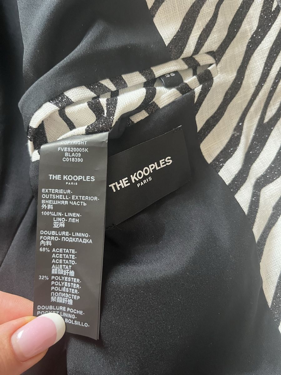 Kooples Vestes: The Kooples new linen Blazer Zebra Pattern Belted Size 36 – Neuf (Voir description) à Chêne-Bougeries par Seetooyoo 1