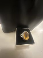 Silber Ring mit Citrin Halbedelstein