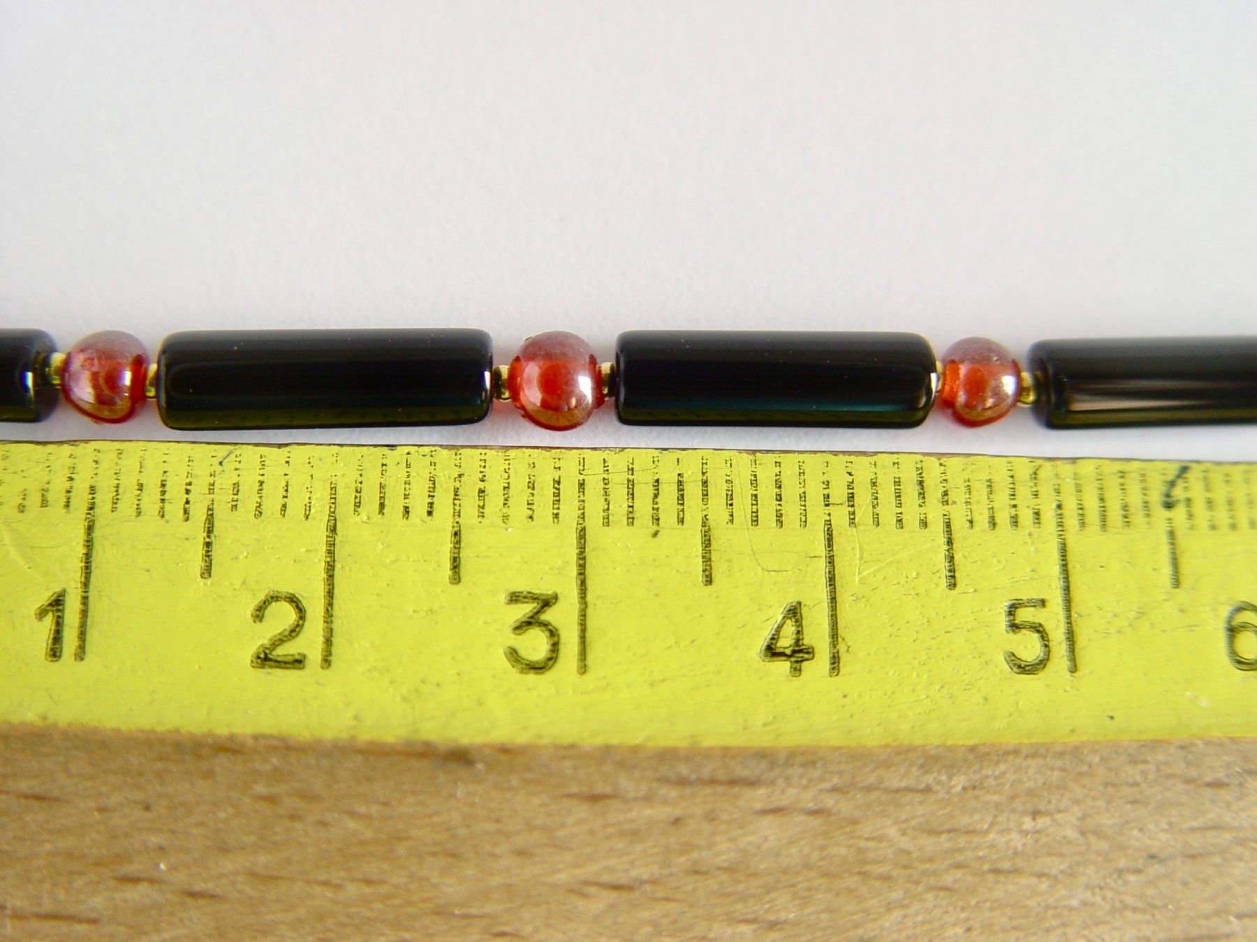 Catenine: Onyx Stab-Perlen mit rotem Glas – Nuovo (secondo la descrizione) da Henggart venduto da elsternwerk 5