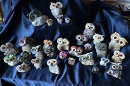 Eulefiguren Naturstein Handgemacht jedes einzelstück 30stk