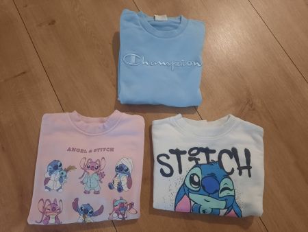 2 Stitch und 1 Champion Pullover, Rosa, Weiss, Blau