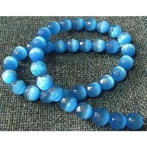 Perle (finte): Cateye Glasperlen blau 10mm 1 Strang – Nuovo (secondo la descrizione) da Alpnachstad venduto da perlengaby