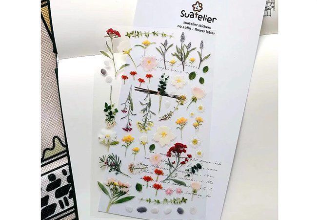 120 Sticker Blumen Set Transparent - Ästhetische Aufkleber Für Journal & Hochzeit