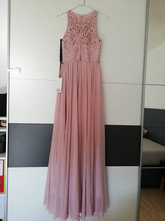 Kleider: Neues, elegantes, langes, rosa Kleid mit Spitze, Gr. 34 – Neu (gemäss Beschreibung) aus Flawil von Haekelwunsch.ch 2