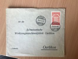 1924, 50 Jahre Weltpostverein - Couvert nach Oerlikon