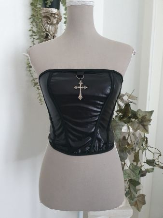 Kunstlederähnliches Gothictop Gr S *neu*