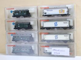 Fleischmann 8 x Containerwagen & Personenwagen - Spur N