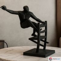 Abstract Man on Chair Sculpture – Modern Art - 3D Printed