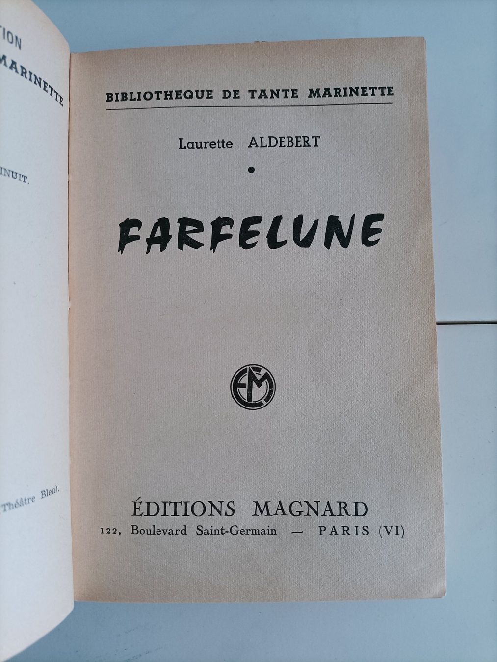 Libri: Farfelune / Laurette Aldebert / Magnard 1957 – Usato da crans montana venduto da AB3963 1