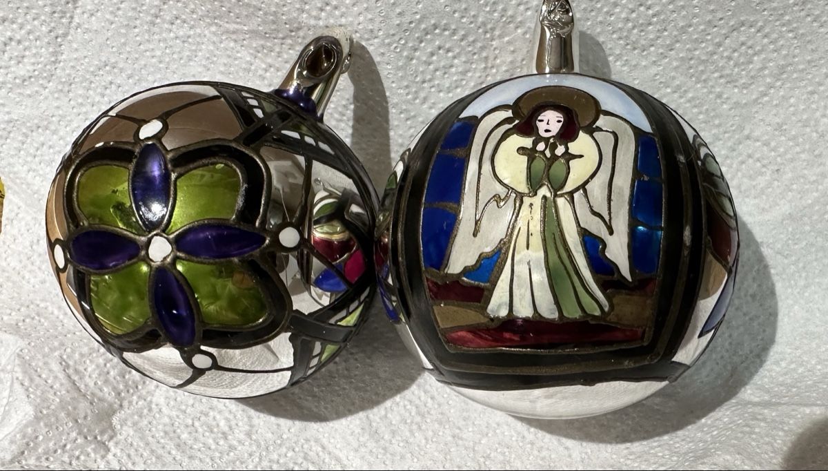 Tutte le decorazioni: Weihnachtskugeln, 2er Set, Glas, Handbemalt, Vintage Stil – Usato da Oberentfelden venduto da vilibrand