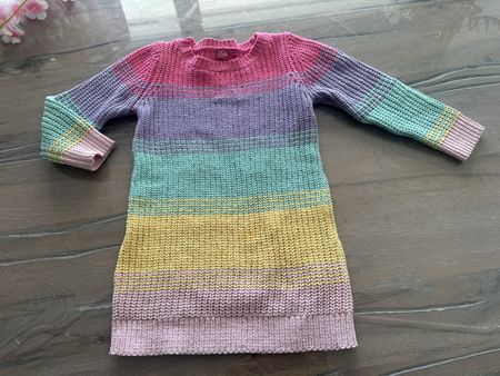 Mädchen Strickkleid/Long-Pullover gestreift Gr.92/98 bunt 🌈