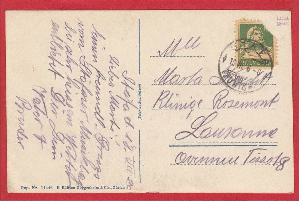 Ansichtskarten: STÄFA 1926 – Gebraucht aus Grüningen von Kartenlaube 1