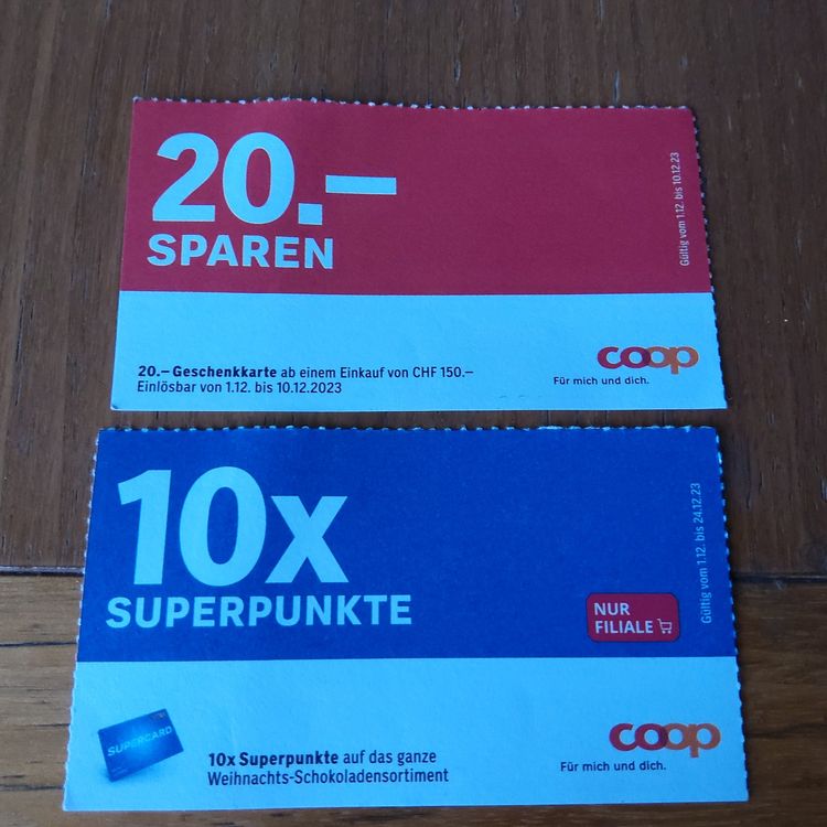 20.00 Fr. Coop Gutschein Kaufen auf Ricardo