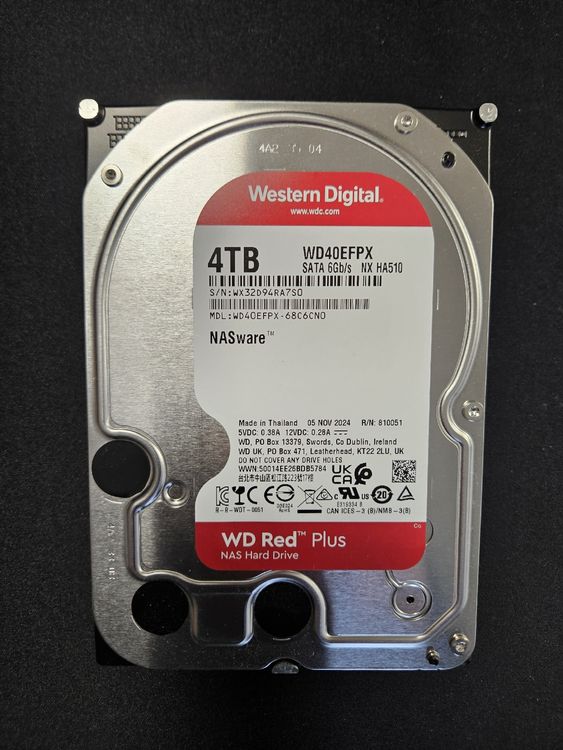 Western Digital WD Red Plus 4TB NAS-Festplatte (WD40EFPX) (Gebraucht ...
