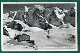 Diavolezzahütte mit Piz Palü, 1957, gelaufen